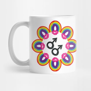 Gay pride male mandala Mug